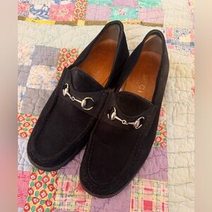 Gucci Men's Sylke Suede Horsebit Loafers:Size 9.5
